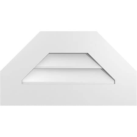 Ekena Millwork Octagonal Top Surface Mount PVC Gable Vent w/ 3-1/2"W x 1"P Standard Frame, 22"W x 12"H GVPOT22X1201SN